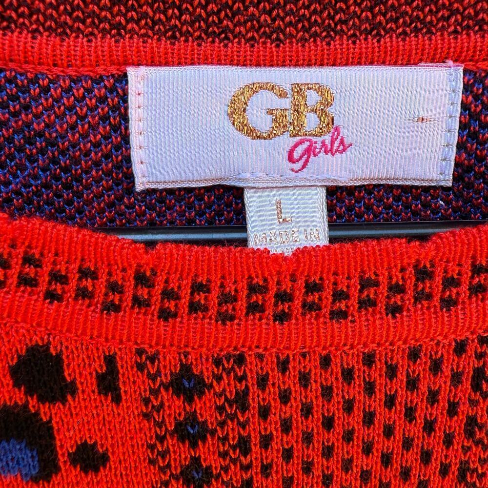 NWT GB Girls Red Leopard Print Knit Dress Sz L (12/14) - Picture 3 of 5